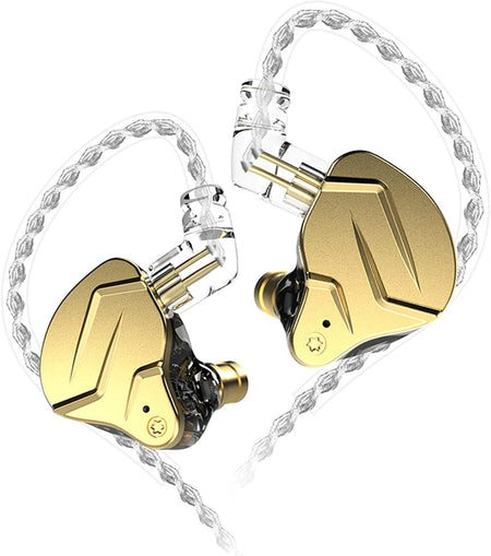 KZ ZSN Pro X in Ear Buds Earphones Hybrid Dynamic Driver Balanced Armature Earbuds Headphones Dual Driver 1DD 1BA Deep Bass Stereo Sound Ergonomic Comfortable Earphones(Without Mic, Golden)